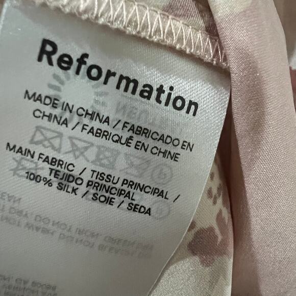 Reformation Women's Casette Silk Dress Bellini Size 10 NWT - Picture 9 of 11